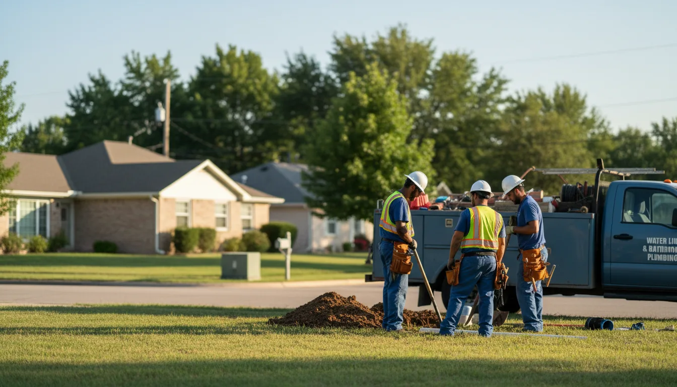 Residential water line and bathroom plumbing service in Barnes, KS